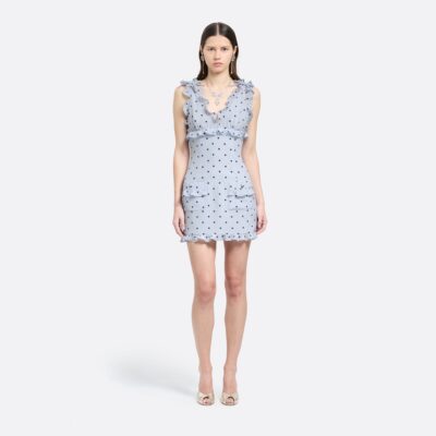 Alessandra Rich Polka-dot Silk Mini Dress With Pockets - Image 2