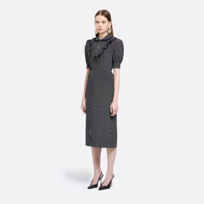 Alessandra Rich Polka-dot Silk Midi Dress - Image 2
