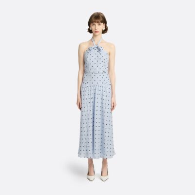 Alessandra Rich Polka-dot Silk Halterneck Midi Dress - Image 2