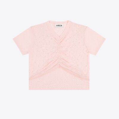 AREA Girly Rib Knit Short Sleeve Top - Image 1
