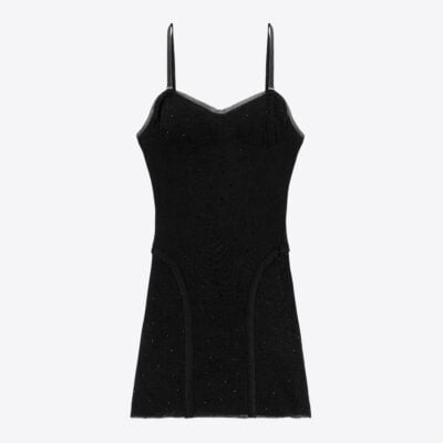 AREA Girly Rib Knit Mini Dress - Image 1
