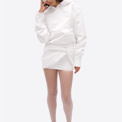 AREA Wrapped Satin Mini Skirt - Image 2