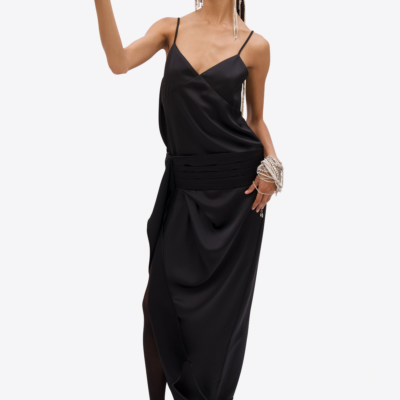AREA Tuxedo Slip Dress - Image 2