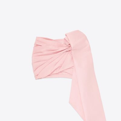 AREA Taffeta Knot Mini Skirt - Image 1