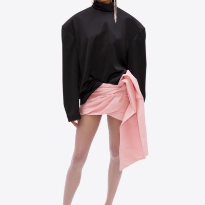 AREA Taffeta Knot Mini Skirt - Image 2