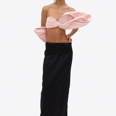 AREA Taffeta Knot Bandeau Top - Image 2