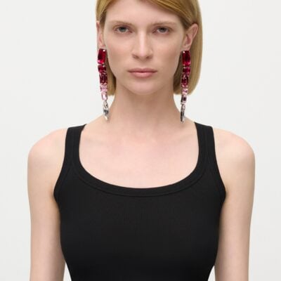 AREA Ombre Crystal Drop Earrings - Image 2