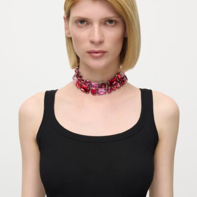 AREA Ombre Crystal Cluster Choker Necklace - Image 2