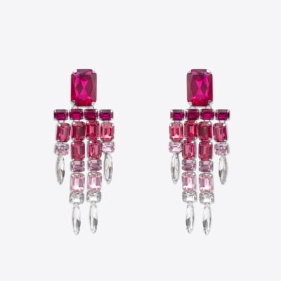 AREA Ombre Crystal Chandelier Earrings - Image 1