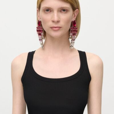 AREA Ombre Crystal Chandelier Earrings - Image 2