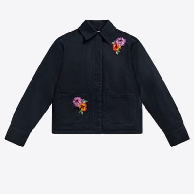 AREA Embroidered Flower Cargo Jacket - Image 1