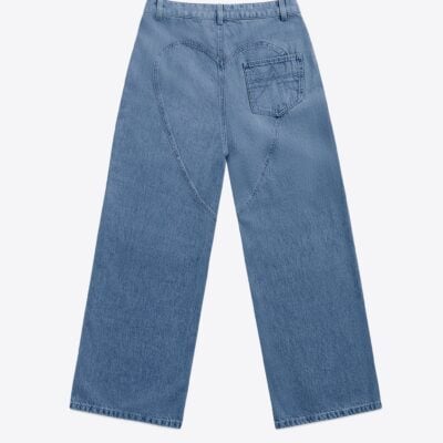 AREA Distressed Crystal Relaxed Slit Jean - Image 2