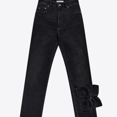 AREA Denim Bow Straight Leg Jean - Image 1