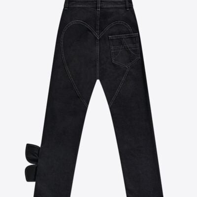 AREA Denim Bow Straight Leg Jean - Image 2