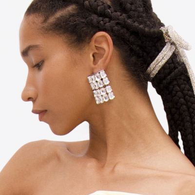 AREA Crystal Pave Earrings - Image 2