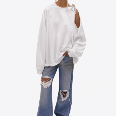 AREA Crystal Knot Long Sleeve T-Shirt - Image 2