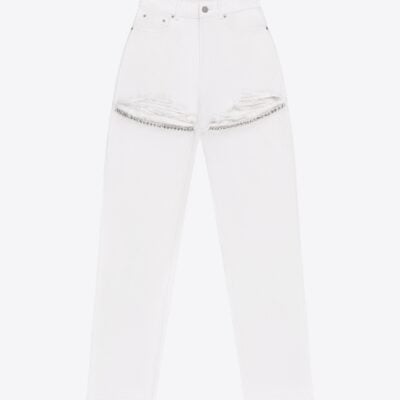 AREA Crystal Fray Slit Jean - Image 1