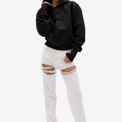 AREA Crystal Fray Slit Jean - Image 2