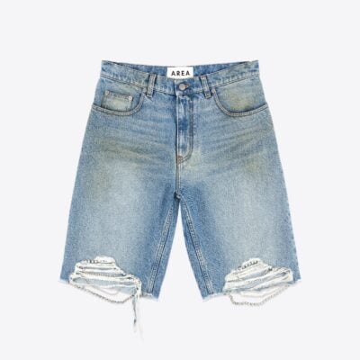 AREA Crystal Fray Jean Short - Image 1