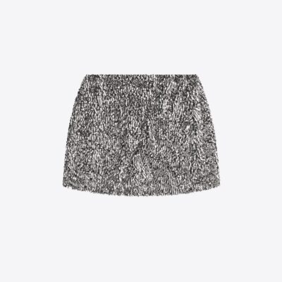 AREA Crystal Cluster Sequin Mini Skirt - Image 2