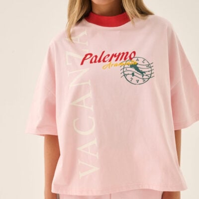 Araminta James Vacanza Short Sleeve Tee Ballet Pink - Image 1