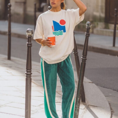 Araminta James Sun Oversized Tee Warm White - Image 1