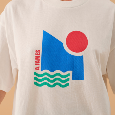 Araminta James Sun Oversized Tee Warm White - Image 2