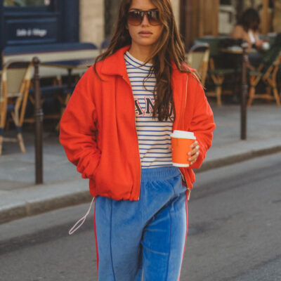 Araminta James Sherpa Zip Through Jacket Red Alert - Image 1