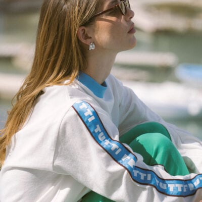 Araminta James Frutti Oversized Long Sleeve Tee Snow - Image 2
