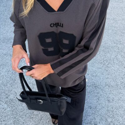 Araminta James Chilli 99 Waffle Top Washed Black - Image 1
