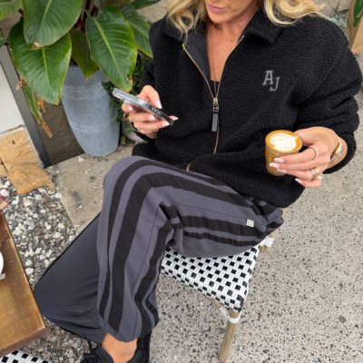 Araminta James Bisous Trackpant Washed Black - Image 1