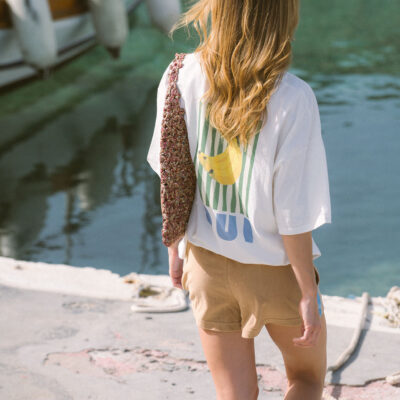Araminta James Banana Oversized Tee Snow - Image 1
