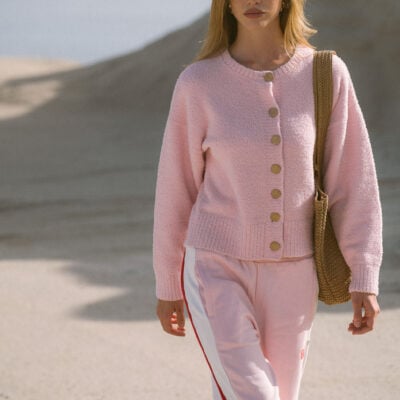 Araminta James Aimes Shell Cardigan Ballet Pink - Image 1