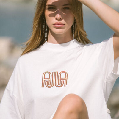 Araminta James AJJA Oversized Tee Snow - Image 1