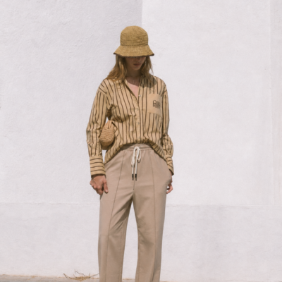 Araminta James AJ Twill Pant Beige - Image 1