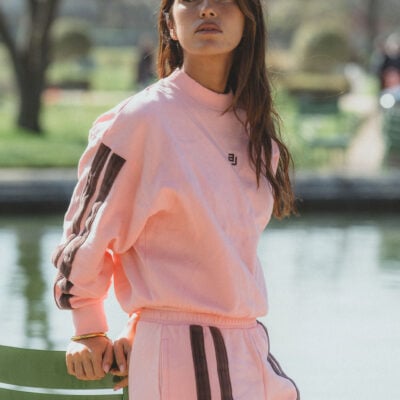 Araminta James AJ Logo Sweatshirt Rose Quartz - Image 1