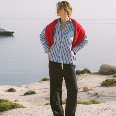 Araminta James AJ Crest Palermo Shirt Sea Blue - Image 2