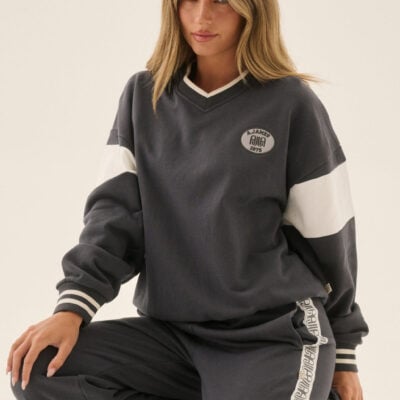 Araminta James AJ Appliqué Sweatshirt Washed Black - Image 2
