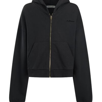 Araminta James Zip Hoodie Washed Black - Image 1