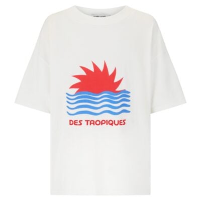 Araminta James Tropiques Oversized Tee Warm White - Image 1