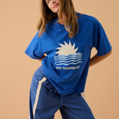 Araminta James Tropiques Oversized Tee Spanish Blue - Image 2