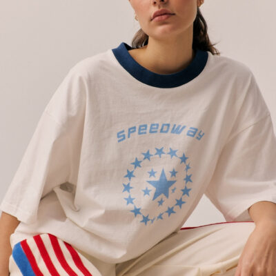 Araminta James Speedway Oversized Tee Snow - Image 2