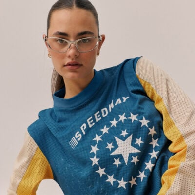 Araminta James Speedway Long Sleeve Tee Maritime Blue - Image 2