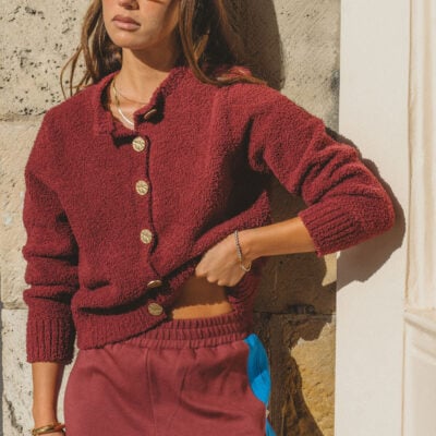Araminta James Sherpa Cardigan Chocolate Truffle - Image 2