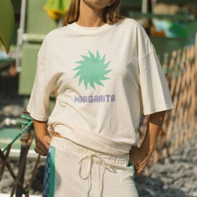 Araminta James Margarita Oversized Tee Natural - Image 2