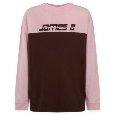 Araminta James James Splice Long Sleeve Tee Rose Quartz - Image 1