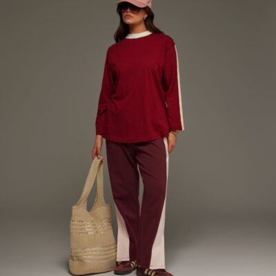 Araminta James James Long Sleeve Top Red Wine - Image 2