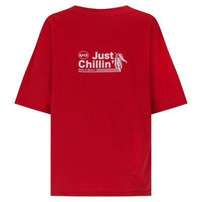 Araminta James Chillin Oversized Tee Poppy Red - Image 1