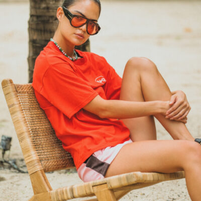 Araminta James Chillin Oversized Tee Poppy Red - Image 2