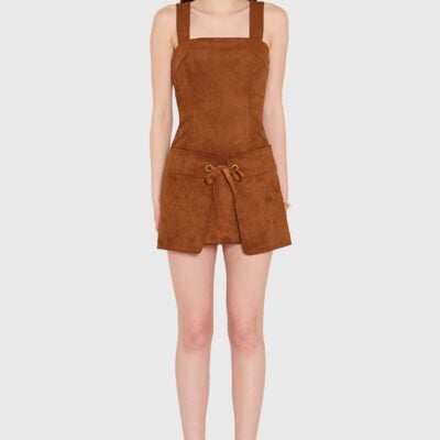 Amanda Uprichard Robin Romper in Suede - Image 1